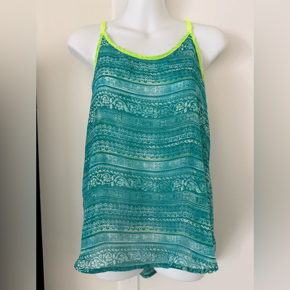 American Dream Teal and Lime Camisole